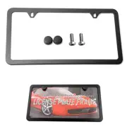 Stainless Steel License Plate Frame w Screw Caps Thin 2 Hole- Silm NEW (for: Volvo)