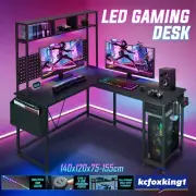 Corner Gaming Desk L Shaped Office Computer Table Racer Gamers Workstation
