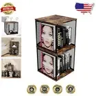 Vintage Stackable Cube Storage Organizer with Heavy-Duty Design & 2 Shelves