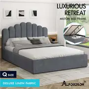 ALFORDSON Bed Frame Queen Double King Single Gas Lift Storage Base Wooden Grey Queen