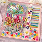 1220 Pcs Baby Girls Hair Accessory Set, Colorful Hair Clips Mini Hair Claws for Girls Teens Toddlers Women Elastic Hair Ties Ponytail Holders Rubber Bands Assorted Colors Scrunchies with Packing Box