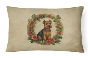 Welsh Terrier Christmas Flowers Throw Pillow