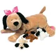 NEW PLUSH SOFT TOY Manhattan NURSING NANA Dog & Three 3 Puppies