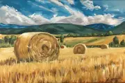 Original Oil Painting Signed Landscape Framed On Canvas Hand Painted Wall Hang