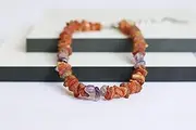 Amber Necklace for Dogs Made of Raw Baltic Amber Decorated with Amethyst Tick Collar Amber Against Ticks Tick and Flea Protection Collar (45-50 cm)