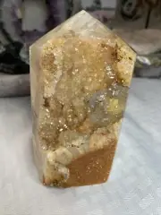 Citrine Quartz Tower with Druzy Uruguay. The Healing Crystal. 2.4 Lbs