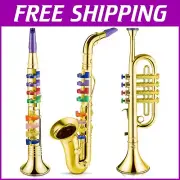 Color-Coded Saxophone, Trumpet & Clarinet Set - Perfect for Kids Music Learning