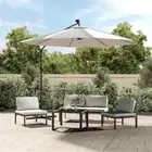 vidaXL Hanging Garden Parasol with LED Lighting 300 cm Sand Metal Pole 2BB