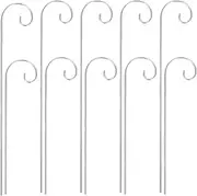 Toddmomy 10pcs Metal Shepherd Hooks for Outdoor Garden Decorations Plant Tag Holders Weather-Resistant Lawn Ornaments Easy Installation for Garden Markers and Flower Baskets