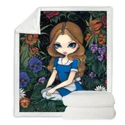 Alice and the Flowers Throw Blanket