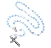 Irish J. C Walsh & Sons, Ireland ROSARY BEADS LIGHT BLUE G809