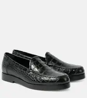[Manolo Blahnik] Manolo Blahnik Dinelio croc-effect leather loafers AU 7.5 black