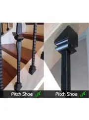 Angled Shoes with Hex Screw For 1/2" Square Balusters - Satin Black 50pcs