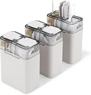 Realand 2 in 1 Toothpick & Floss Pick Holder Dispenser, 3Pcs Toothpick Holder with 360 Toothpicks & 90 Floss Sticks, Floss Pick Dispenser Toothpick Case for Home Travel