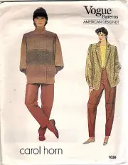 Vogue Designer Sewing Pattern 1036, Carol Horn, Jacket, Pants, 12, Uncut
