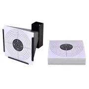 14cm Pellet Trap with Funnel Target Holder and 100 Paper Targets for Shooting