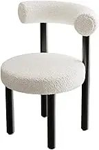 Vanity Chair for Makeup and Dressing, Ergonomic Stool for Guest Room, White, as described