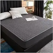 Quilted Mattress Protector 30cm Deep Pockets Waterproof Mattress Protector 3-Layer Ultra Soft Noiseless & Breathable Mattress Cover(Black,150x200cm)
