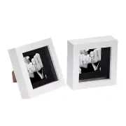 2x 4 x 4 3D Box Frame Photo Picture Deep Display Shadow 2 x 2 Mount White/Black