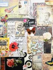 Junk Journal Paper Kit 40 Items Scrapbooking Crafting Junk Journals #FK54