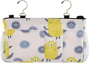 Amooorous Bedside Storage Bag Organizer Hanging Storage Bag Pocket for Home, College, Dorm, Bunk/Hospital Bed, Crib Bed Rails Cute Cartoon Yellow Monsters