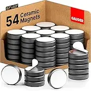 GAUDER Magnets for Magnetic Boards Self-Adhesive | Ceramic Industrial Magnets | for Crafts, Whiteboards and Fridges (54 pcs)