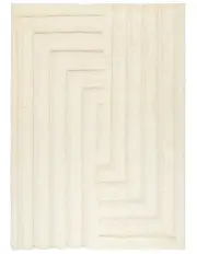 [Miss Amara] Fontana Abstract Textured Wool Rug in Ivory