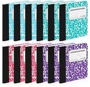 Mini Composition Notebooks, Small Pocket Sized Notebook, for Kids, Students, College Office, Journaling Notebooks, 4 Colors - 4.5" x 3.25" - 80 Sheets/Book - (12 Pack)