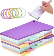 GRADENEVE 300 Sheets Lined Index Cards Binder Rings Tabbed Study Cards Professionals Random Color