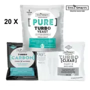 20xStill Spirits Pure Turbo Yeast Carbon Clear Full Kit Pack Home Brew