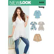 New Look Sewing Pattern 6452 N6452 Misses' Tops with Bodice and Hemline Variations