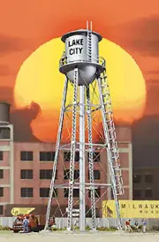 Walthers HO 933-2826 - Cornerstone - City Water Tower - Assembled (Silver)