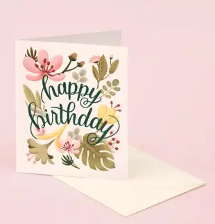 【 Clap Clap 】Tropical Plants Birthday Card - Cream 生日卡 #GB22