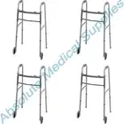 *4-Pack* Medline Guardian Two Button Folding Walker With 5" Wheels MDS86410W54
