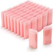 Wesiti 100 Pcs Plastic Empty Deodorant Containers 1/2 oz Travel Deodorant 15ml Refillable Deodorant Tubes Oval Lip Balm Tubes for Lip Balm Deodorant DIY (Pink)