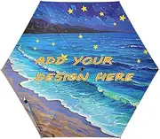 [miaozhen] custom UV 50+ duty umbrella Art Starry Beach Perfect for Car, Golf, and On-Go windproof sun-proof waterproof customized umbrellas for rain compact auto open paraguas