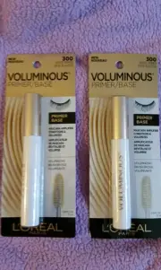2 Loreal Voluminous Primer/Base Mascara Amplifier #300 WHITE PRIMER 7.3 ml