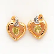 14k Dia and PE Earrings