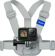 TELESIN Chest Mount Quick Release Harness Strap Mount with Air Cushion Compatible with GoPro Hero 13 12 11 10 9 8, AKASO, Insta360, DJI Osmo Action 5 Pro 4 3 Cameras - Comfort & Balance Stability