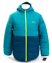 Under Armour Storm Reversible Teal Zip Front Hooded Jacket Youth Boy's XL NWT