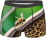 [FSCEV] Honey Bees Men'S Boxer Briefs Regular Soft And Elastic Leggings Shorts Everyday Wear, Black, L