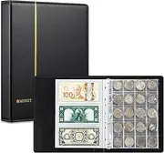 AITIME 5 in 1 Coin Currency Collection Book, 214 Pockets, 4 Size Coin Pockets and 60 Pockets Paper Money Storage Binder, Penny Quarter Silver Eagles Dollar Banknote Collection Supplies for Collectors