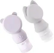 OSOLADY 2PCS Portable Silicone Empty Bottles with Press Pump Cartoon Lotion Dispenser for Shampoo Body Wash and Liquid Soaps Multi Purpose Travel Subpackaging Bottles Grey Cat Bear Design