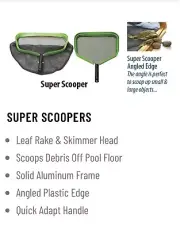 Deluxe Super Scooper Swimming Pool Leaf Skimmer Rake with Deep Net
