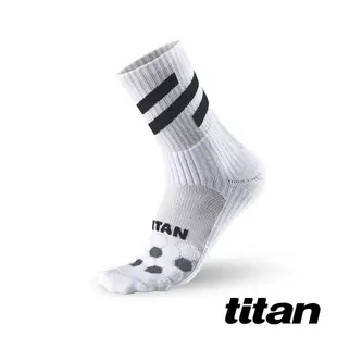 【titan】太肯運動 專業籃球襪_白 (黑線條 XL號)｜止滑防護｜襪子+護踝 強力包覆 8字型鎖｜官方旗艦店