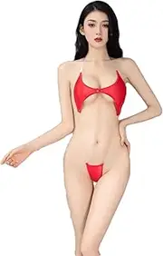[GRRKDFQ] Women'S Pyjama Sets Backless High Cut Bodysuit Piece Thong Sheer See