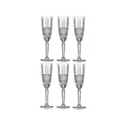 RCR Brilliante Champagne Flute Glasses 185ml - Set Of 6