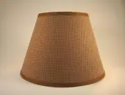 Large Country Honey Brown Mini Check Homespun Fabric Lampshade Lamp Shade
