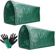Lawn Bags, Leaf Dustpan, 2 Piece Yard Dustpan Reusable with Gloves for Outdoor Patio Grass Clippings Leaves Lawn Trash Garden