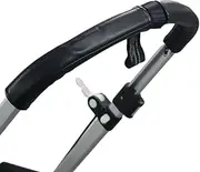 Pram Handle Cover PU Leather Compatible with Bugaboo Cameleon Stroller, Removable Stroller Handle Cover with Zipper Opening, Dustproof, Water Resistant (Black)